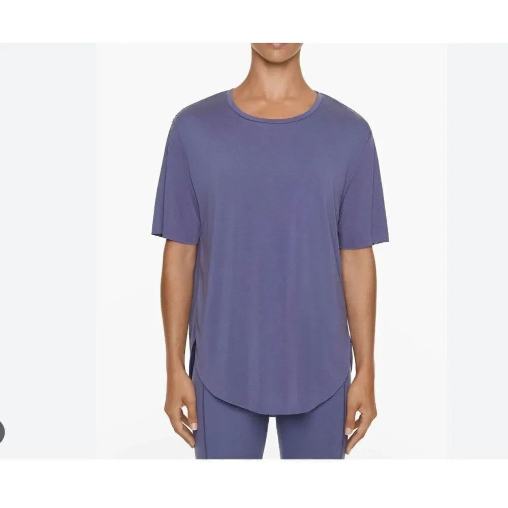 Oysho Women's T-shirt Shirt Size L Purple Short Sleeve Soft touch 0450/314 NWT